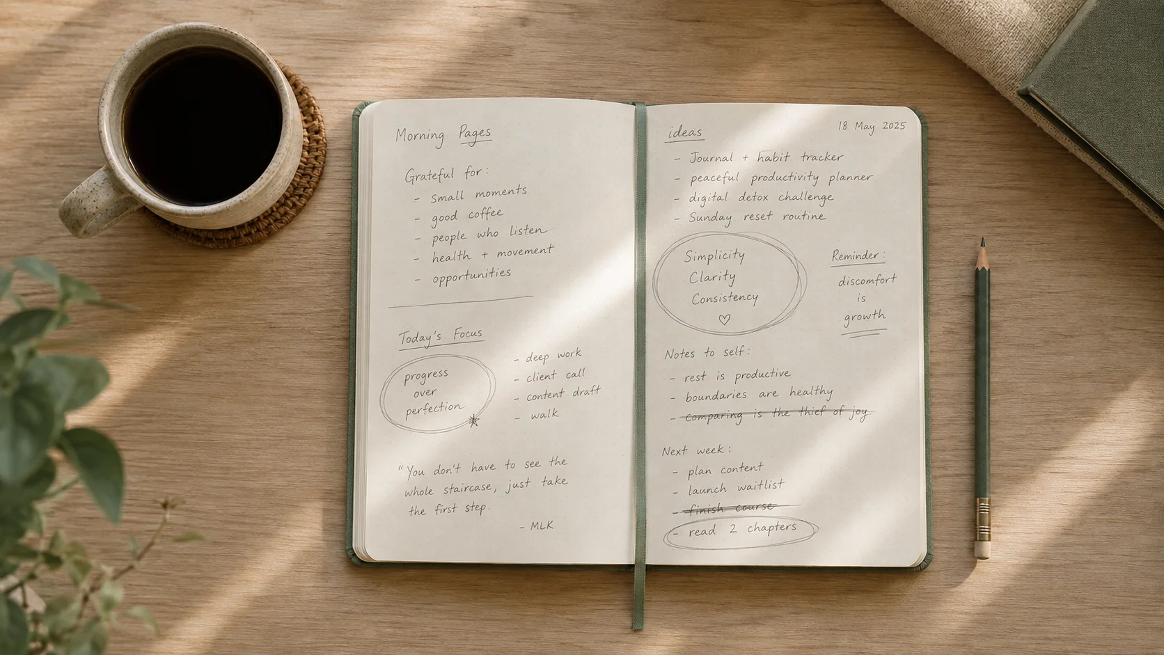Mindleau brain dump screen — distraction-free writing canvas